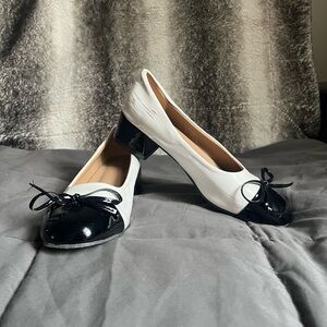 Black and White Color-Block Shoes
